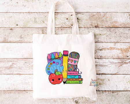 Apple Kawaii Crew Tote Bag