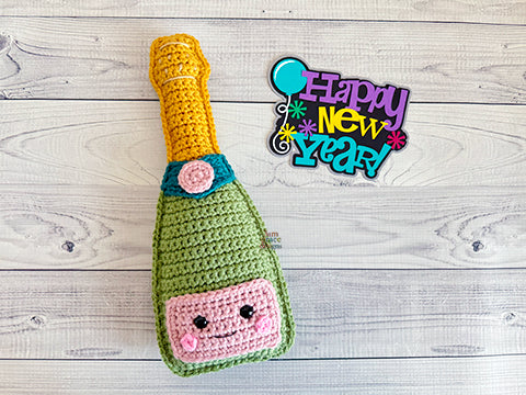 Champagne Bottle Kawaii Cuddler® Crochet Pattern