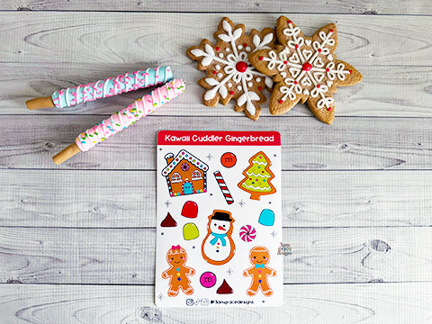 Gingerbread Kawaii Cuddler Vinyl Sticker Sheet