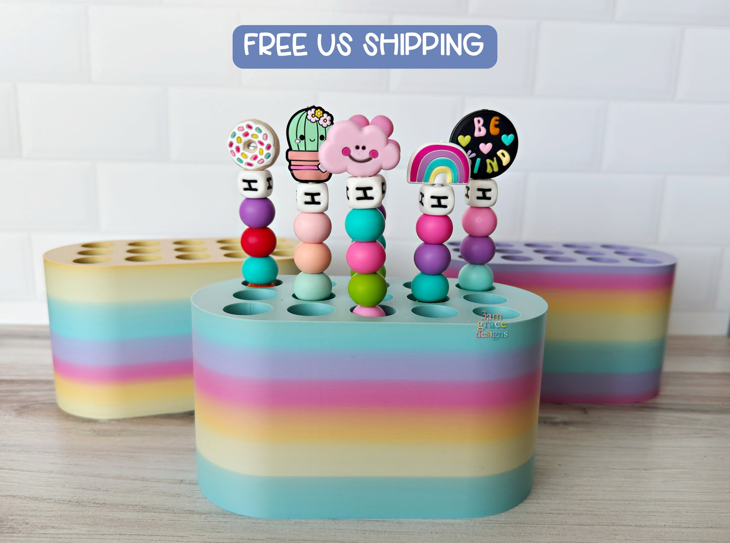 Colorful Stripes Crochet Hook Rack Stand Holder *FREE US Shipping!*