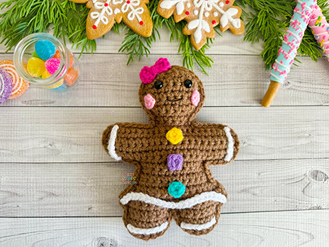 Mini Gingerbread Girl Kawaii Cuddler® Crochet Pattern