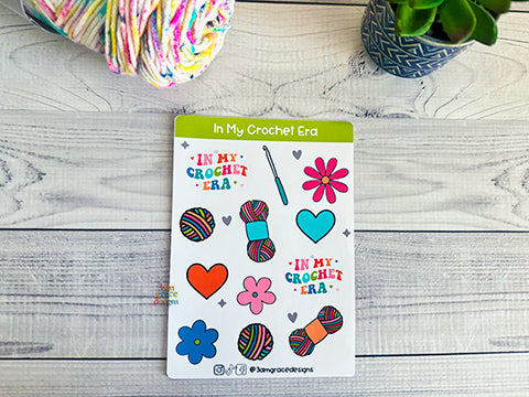 In My Crochet Era Vinyl Sticker Sheet