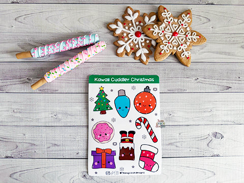 Christmas Kawaii Cuddler Vinyl Sticker Sheet