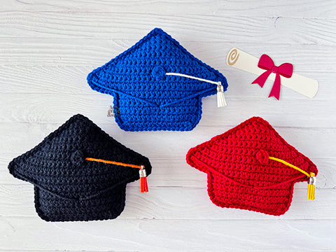 Mini Graduation Cap Kawaii Cuddler® Crochet Pattern