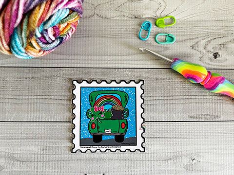 Shamrock Kawaii Crew Vinyl Finishing Sticker