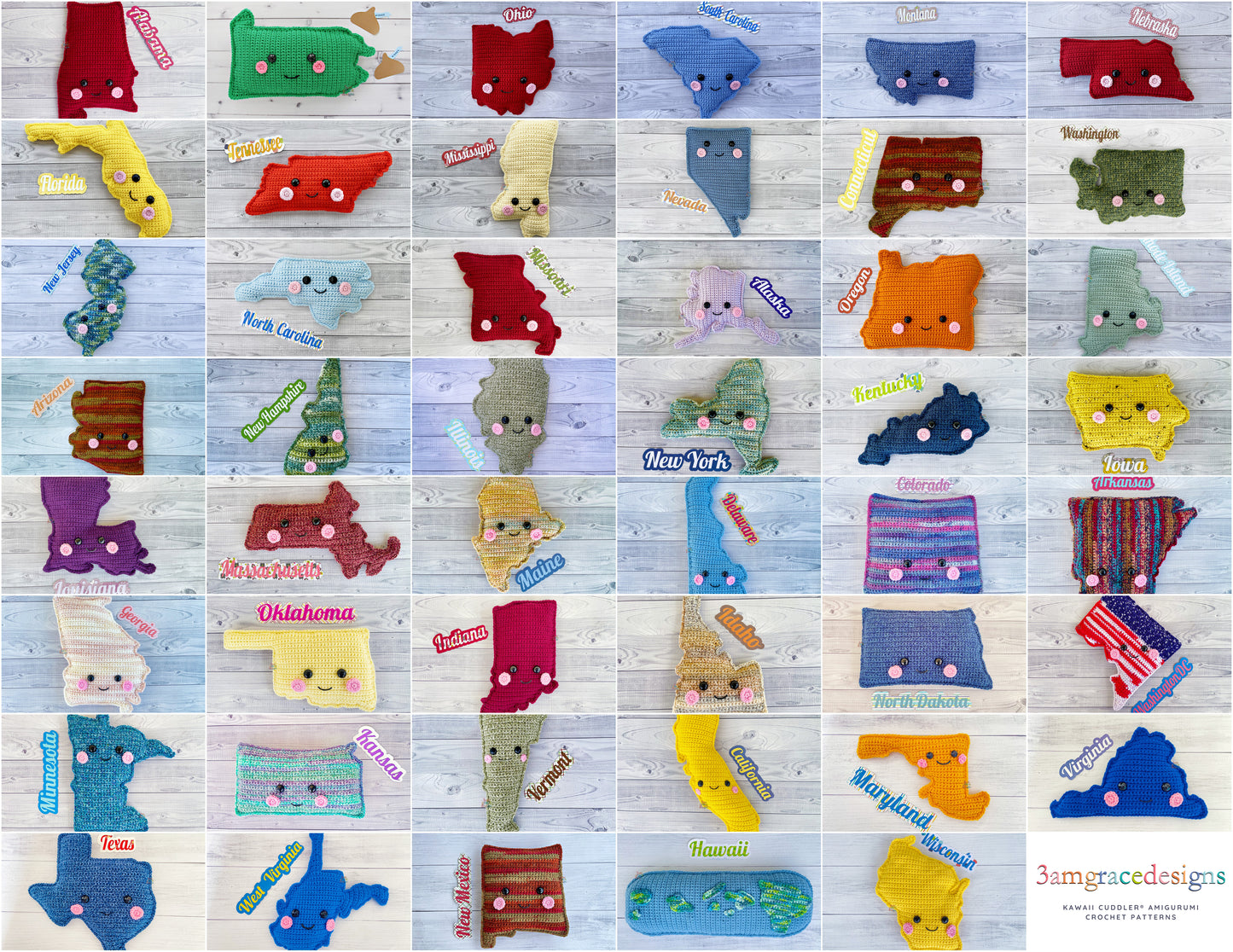 United States Kawaii Cuddler® Crochet Pattern BUNDLE