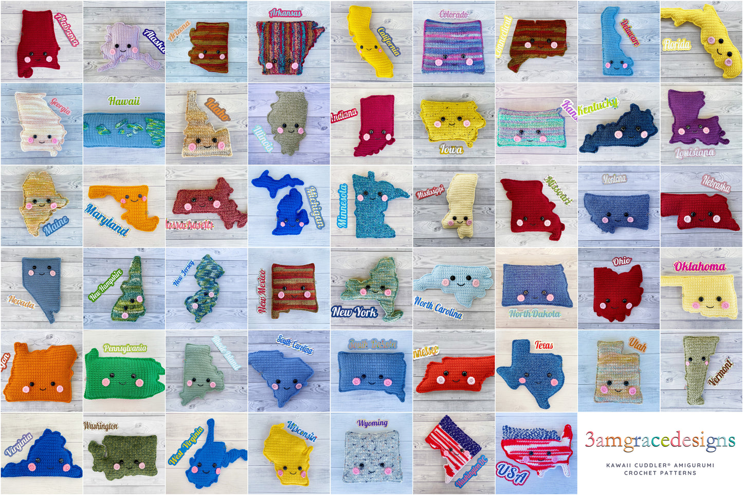 United States Kawaii Cuddler® Crochet Pattern BUNDLE