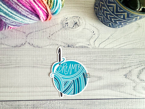 Dreamer Yarn Ball Vinyl Sticker