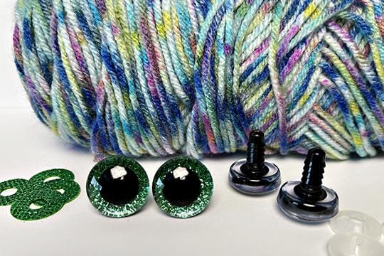 20mm Green Rainbow Glitter safety eyes - 5 PAIR – 3amgracedesigns