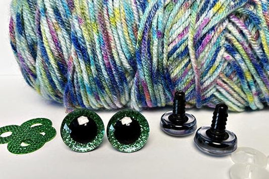 20mm Green Glitter safety eyes - 5 PAIR