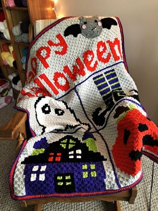 Halloween C2C Crochet Graphgan Blanket