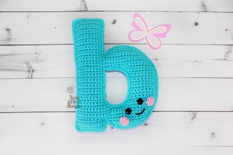 Alphabet Letter b Lower Case Kawaii Cuddler® Crochet Pattern