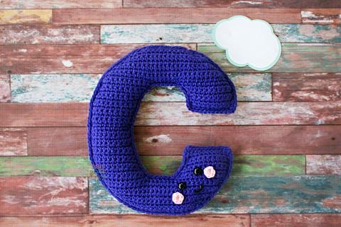 Alphabet Letter C Upper Case Kawaii Cuddler® Crochet Pattern
