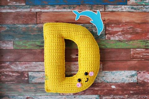 Alphabet Letter D Upper Case Kawaii Cuddler® Crochet Pattern