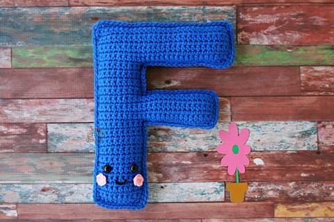 Alphabet Letter F Upper Case Kawaii Cuddler® Crochet Pattern