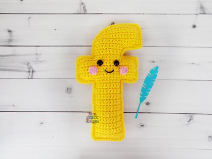 Alphabet Letter f Lower Case Kawaii Cuddler® Crochet Pattern