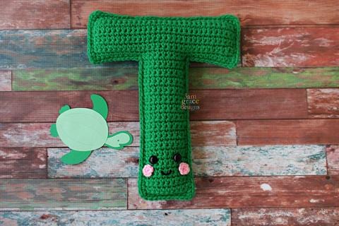 Alphabet Letter T Upper Case Kawaii Cuddler® Crochet Pattern
