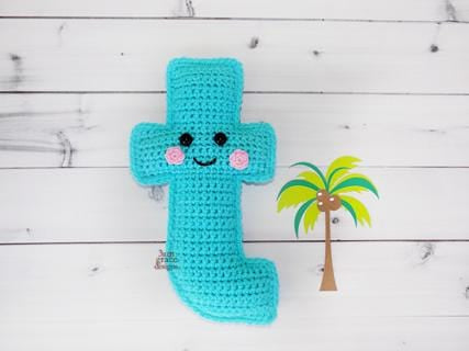 Alphabet Letter t Lower Case Kawaii Cuddler® Crochet Pattern