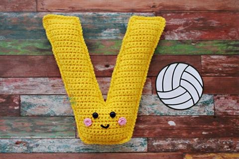 Alphabet Letter V Upper Case Kawaii Cuddler® Crochet Pattern