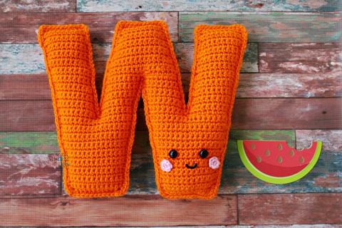 Alphabet Letter W Upper Case Kawaii Cuddler® Crochet Pattern