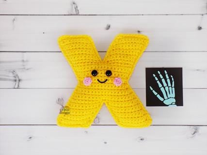 Alphabet Letter x Lower Case Kawaii Cuddler® Crochet Pattern