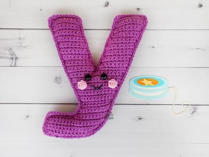 Alphabet Letter y Lower Case Kawaii Cuddler® Crochet Pattern