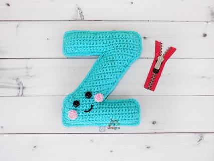 Alphabet Letter z Lower Case Kawaii Cuddler® Crochet Pattern