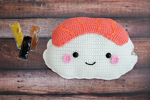 Salmon Nigiri Kawaii Cuddler® Crochet Pattern