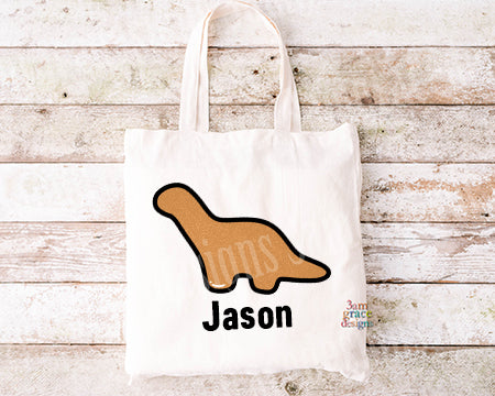 Brontosaurus Dino Nugget Kawaii Cuddler Tote Bag