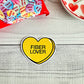 Fiber Lover Conversation Heart Vinyl Sticker