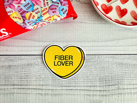 Fiber Lover Conversation Heart Vinyl Sticker