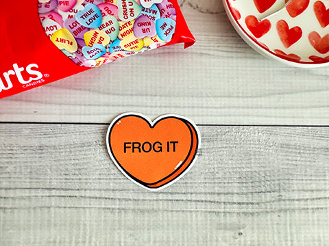 Frog It Conversation Heart Vinyl Sticker