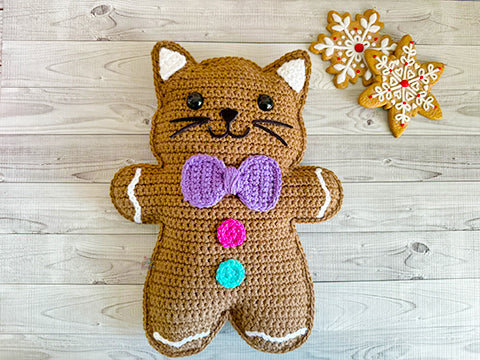 Gingerbread Kitty Kawaii Cuddler® Crochet Pattern