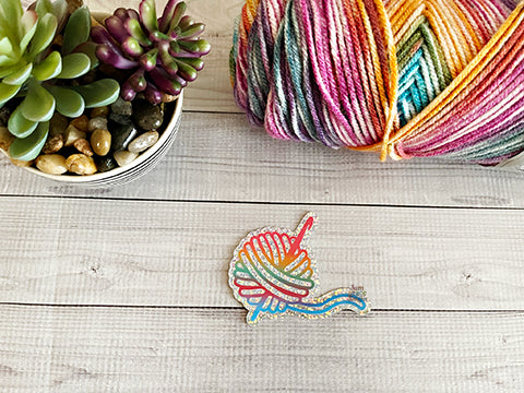 Glitter Yarn Skein Vinyl Sticker