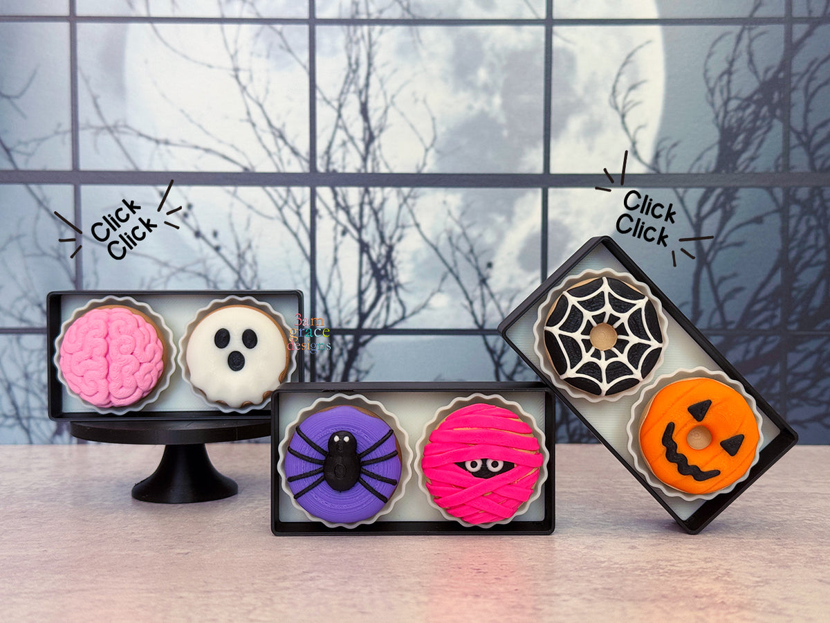 Halloween Donut Box Clicker Fidget Keychain