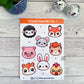 Kawaii Animals Volume 1 Vinyl Sticker Sheet