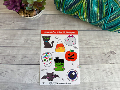 Halloween Kawaii Cuddler Vinyl Sticker Sheet