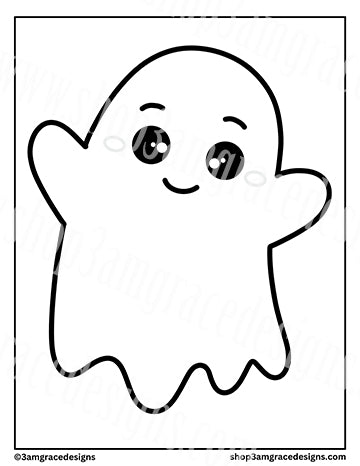 Mini Ghost Kawaii Cuddler® Coloring Page