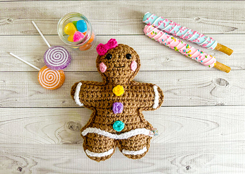 Mini Gingerbread Girl Kawaii Cuddler® Crochet Pattern