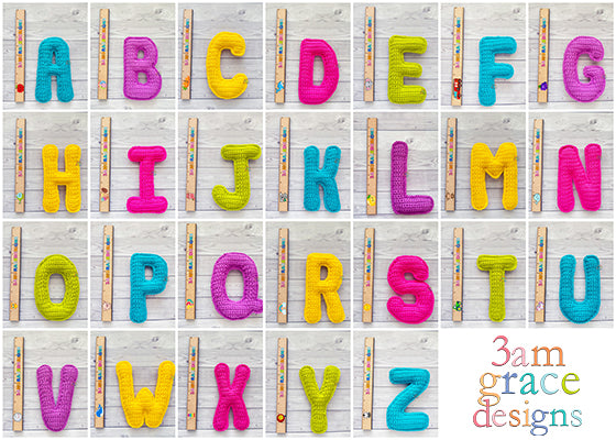 Mini Alphabet Letter Kawaii Cuddler® Crochet Pattern Bundle