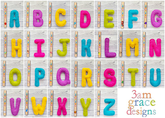 Mini Alphabet Letter Kawaii Cuddler® Crochet Pattern Bundle