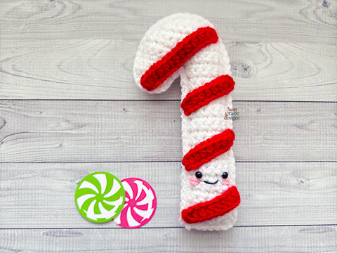 Mini Candy Cane Kawaii Cuddler® Crochet Pattern