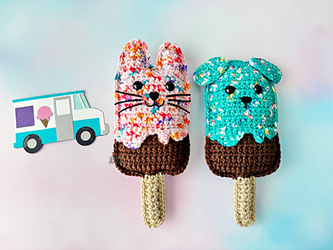 Mini Cat Dog Popsicle Catsicle Pupsicle Kawaii Cuddler® Crochet Pattern