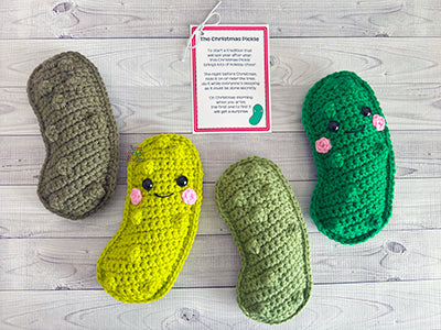 Mini Christmas Pickle Kawaii Cuddler® Crochet Pattern