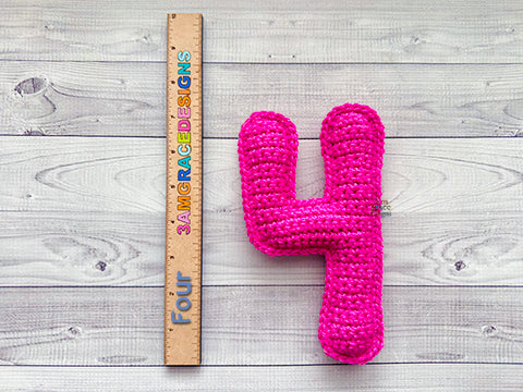 Mini Number 4 Four Kawaii Cuddler® Crochet Pattern