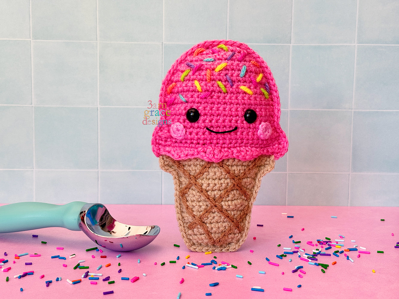 Mini Ice Cream Cone Kawaii Cuddler® Crochet Pattern