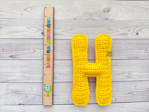 Alphabet Mini Letter H Kawaii Cuddler® Crochet Pattern