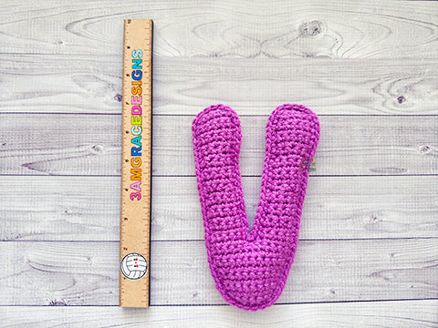 Alphabet Mini Letter V Kawaii Cuddler® Crochet Pattern