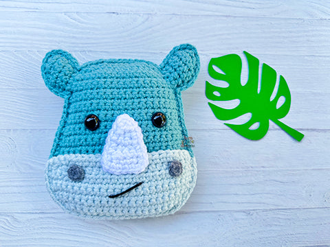 Mini Rhinoceros Head Kawaii Cuddler® Crochet Pattern