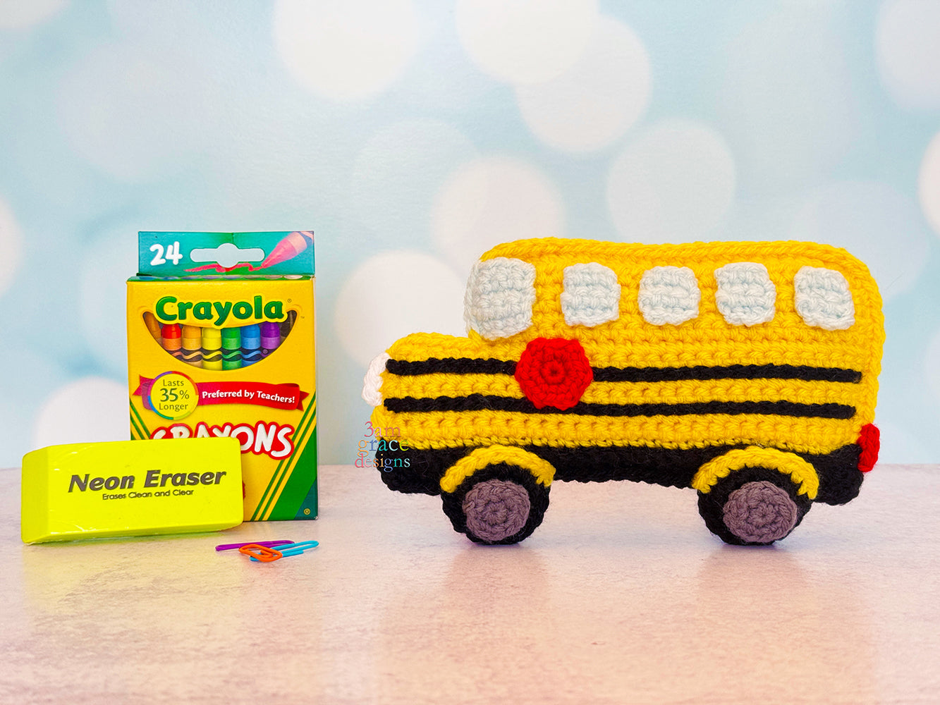 Mini School Bus Kawaii Cuddler® Crochet Pattern